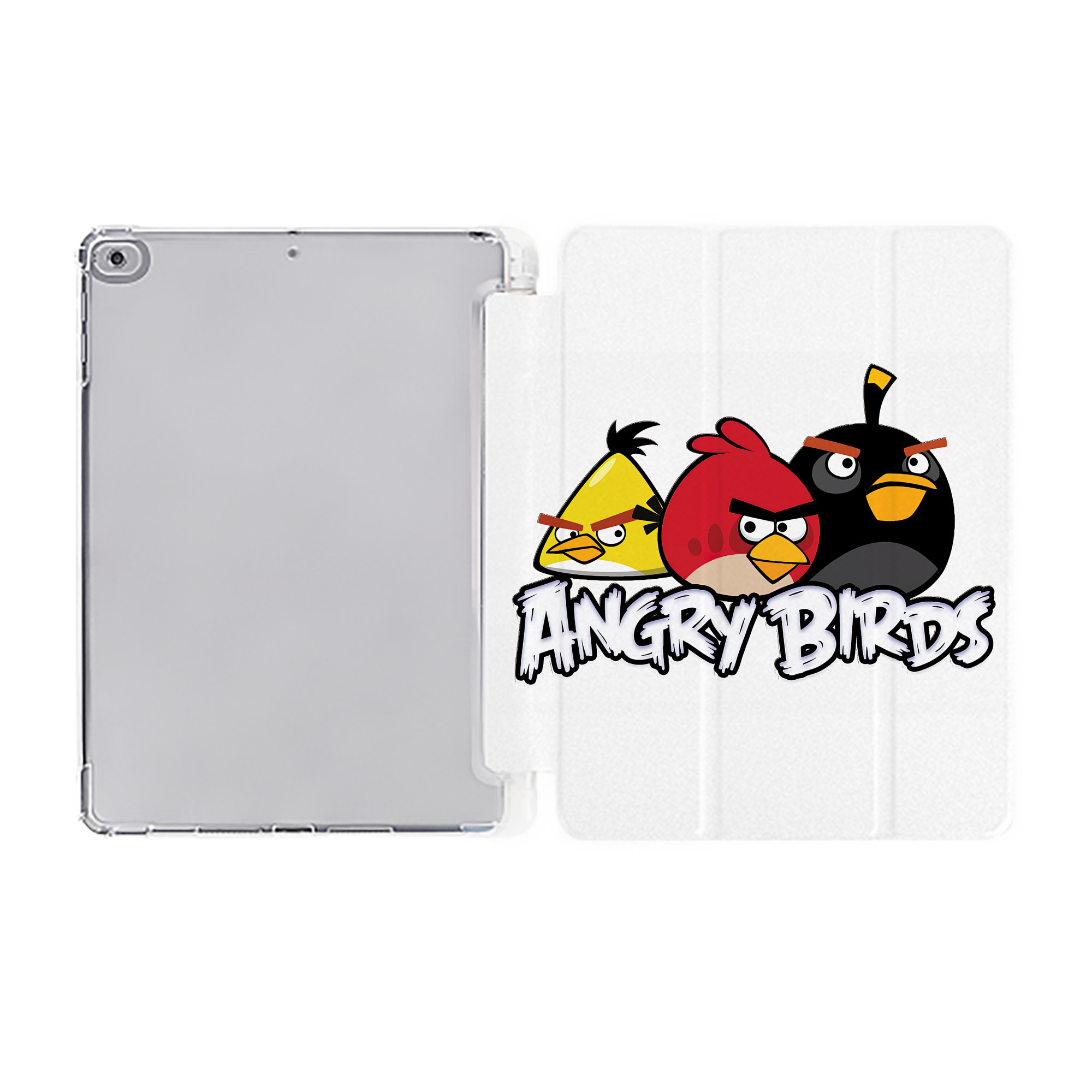 （画像用） Angry Birds アングリーバード IPad ケース ペン収納付き 三つ折りスタンド PUレザー×シリコン 対応機種9.5/10.5/10.9インチ